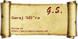 Garaj Sára névjegykártya